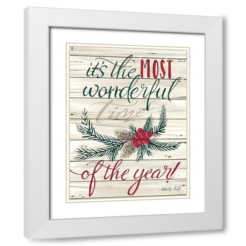 The Most Wonderful Time White Modern Wood Framed Art Print with Double Matting by Jacobs, Cindy