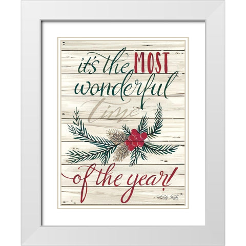 The Most Wonderful Time White Modern Wood Framed Art Print with Double Matting by Jacobs, Cindy