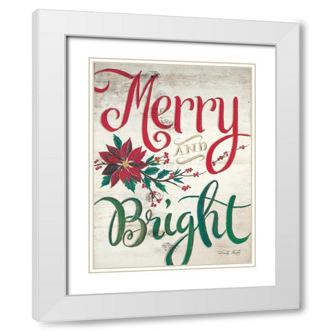 Merry and Bright White Modern Wood Framed Art Print with Double Matting by Jacobs, Cindy