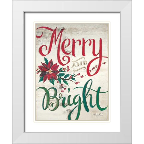 Merry and Bright White Modern Wood Framed Art Print with Double Matting by Jacobs, Cindy