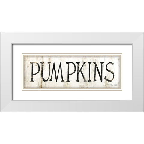 Pumpkins White Modern Wood Framed Art Print with Double Matting by Jacobs, Cindy