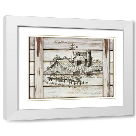 Down on the Farm White Modern Wood Framed Art Print with Double Matting by Jacobs, Cindy