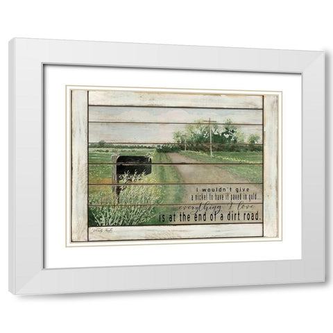 The End of a Dirt Road White Modern Wood Framed Art Print with Double Matting by Jacobs, Cindy