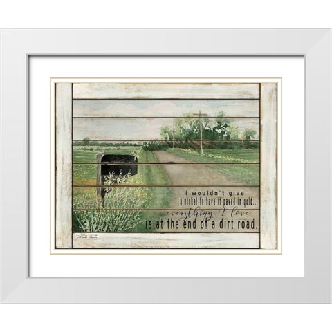 The End of a Dirt Road White Modern Wood Framed Art Print with Double Matting by Jacobs, Cindy