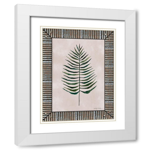 Areca Leaf  White Modern Wood Framed Art Print with Double Matting by Jacobs, Cindy