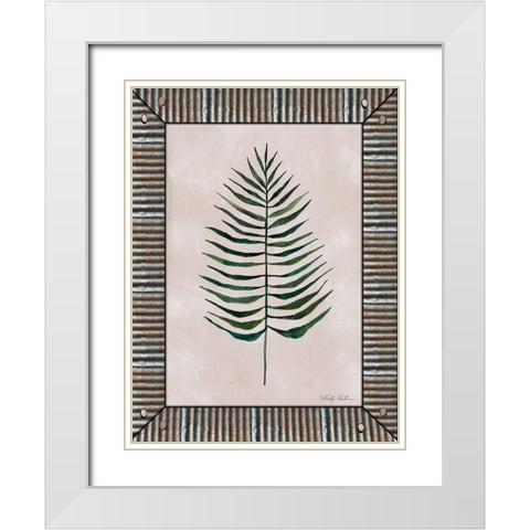 Areca Leaf  White Modern Wood Framed Art Print with Double Matting by Jacobs, Cindy