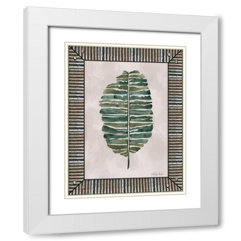 Banana Leaf  White Modern Wood Framed Art Print with Double Matting by Jacobs, Cindy