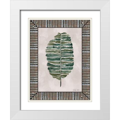 Banana Leaf  White Modern Wood Framed Art Print with Double Matting by Jacobs, Cindy