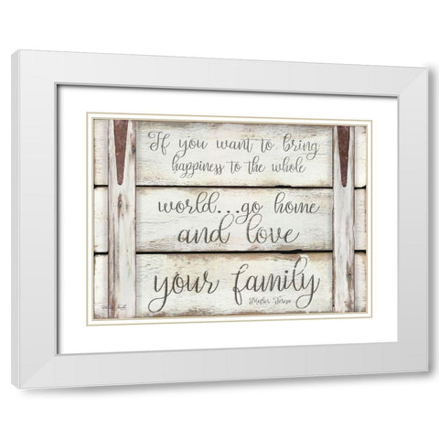 Love Your Family White Modern Wood Framed Art Print with Double Matting by Jacobs, Cindy