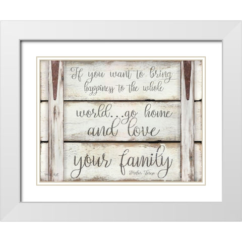 Love Your Family White Modern Wood Framed Art Print with Double Matting by Jacobs, Cindy