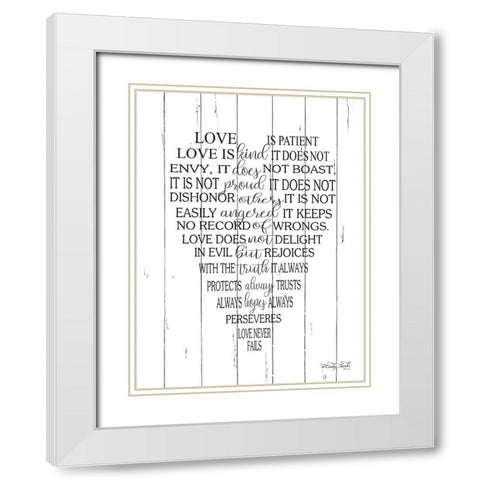 Love is Patient     White Modern Wood Framed Art Print with Double Matting by Jacobs, Cindy