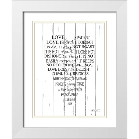 Love is Patient     White Modern Wood Framed Art Print with Double Matting by Jacobs, Cindy