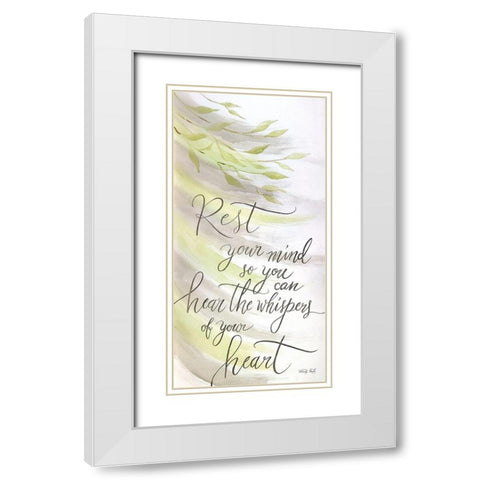 Rest Your Mind White Modern Wood Framed Art Print with Double Matting by Jacobs, Cindy
