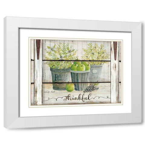 Eucalyptus - Thankful White Modern Wood Framed Art Print with Double Matting by Jacobs, Cindy