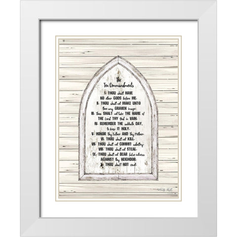 Ten Commandments White Modern Wood Framed Art Print with Double Matting by Jacobs, Cindy