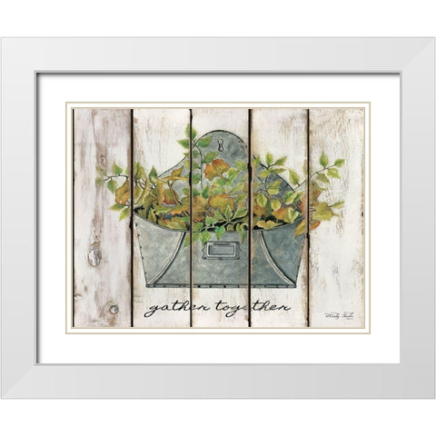 Gather Together White Modern Wood Framed Art Print with Double Matting by Jacobs, Cindy