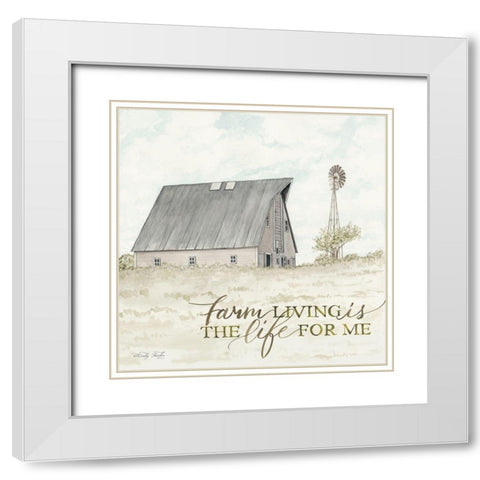 Farm Living White Modern Wood Framed Art Print with Double Matting by Jacobs, Cindy