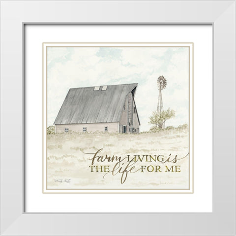 Farm Living White Modern Wood Framed Art Print with Double Matting by Jacobs, Cindy