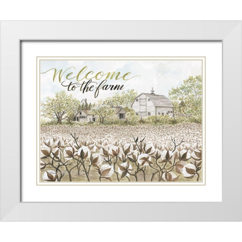 Welcome to the Farm White Modern Wood Framed Art Print with Double Matting by Jacobs, Cindy