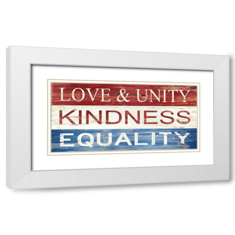 Love and Unity White Modern Wood Framed Art Print with Double Matting by Jacobs, Cindy