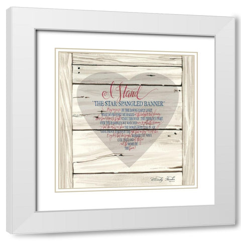 I Stand Heart White Modern Wood Framed Art Print with Double Matting by Jacobs, Cindy