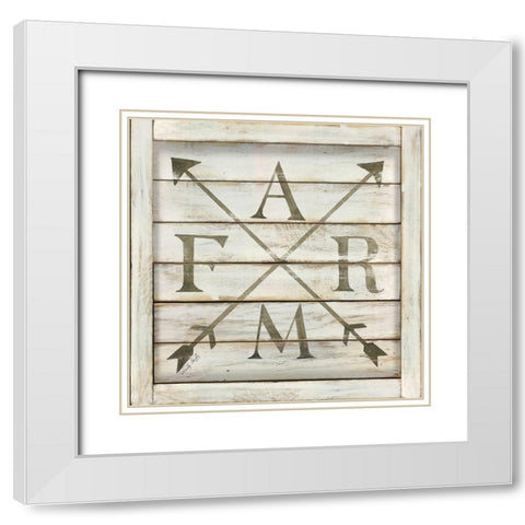 Farm Arrows White Modern Wood Framed Art Print with Double Matting by Jacobs, Cindy