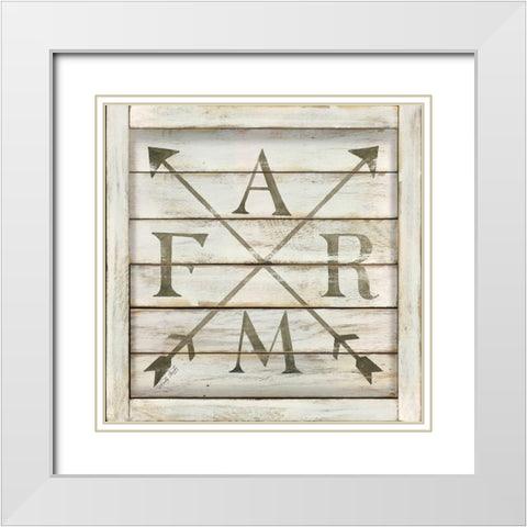 Farm Arrows White Modern Wood Framed Art Print with Double Matting by Jacobs, Cindy