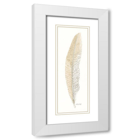 Tonal Feather I White Modern Wood Framed Art Print with Double Matting by Jacobs, Cindy