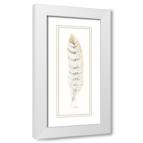 Tonal Feather II White Modern Wood Framed Art Print with Double Matting by Jacobs, Cindy