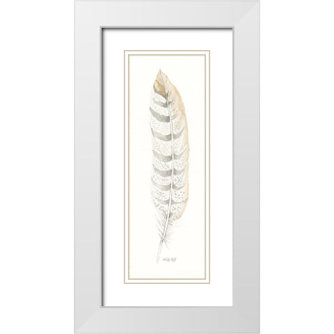 Tonal Feather II White Modern Wood Framed Art Print with Double Matting by Jacobs, Cindy
