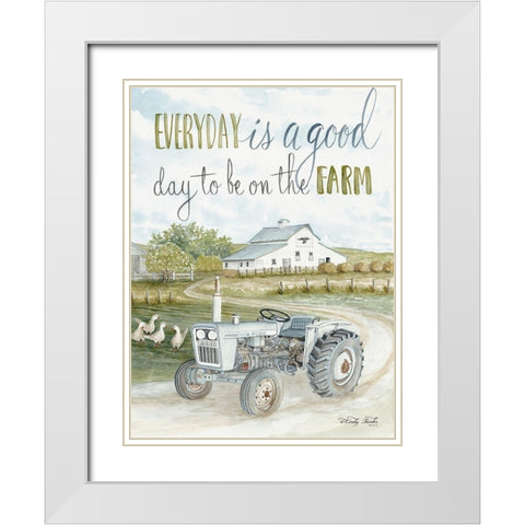 Good Day White Modern Wood Framed Art Print with Double Matting by Jacobs, Cindy