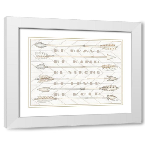 Arrow Sentiments White Modern Wood Framed Art Print with Double Matting by Jacobs, Cindy