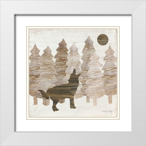 Howl at the Moon I White Modern Wood Framed Art Print with Double Matting by Jacobs, Cindy