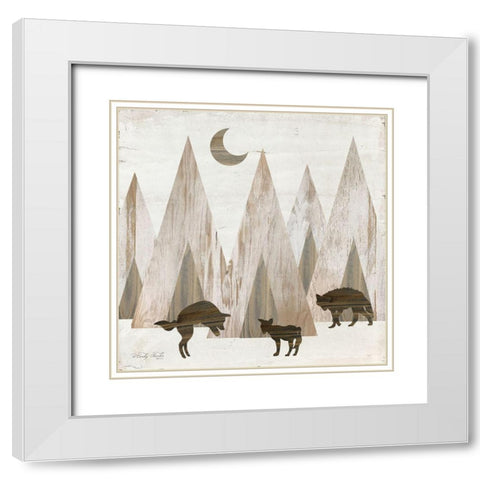 Night Play White Modern Wood Framed Art Print with Double Matting by Jacobs, Cindy
