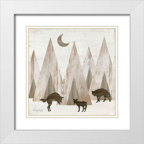 Night Play White Modern Wood Framed Art Print with Double Matting by Jacobs, Cindy