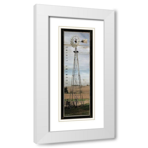 Country Living Windmill White Modern Wood Framed Art Print with Double Matting by Jacobs, Cindy