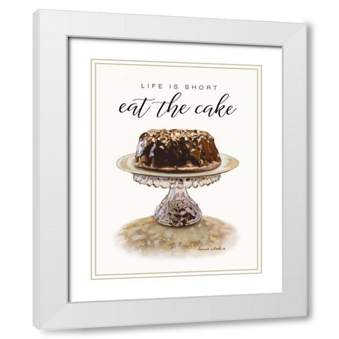 Eat the Cake White Modern Wood Framed Art Print with Double Matting by Mohr, Bonnie