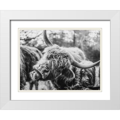 Crazy Cow I White Modern Wood Framed Art Print with Double Matting by Diener, Dakota