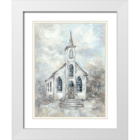 Faith White Modern Wood Framed Art Print with Double Matting by Coules, Debi
