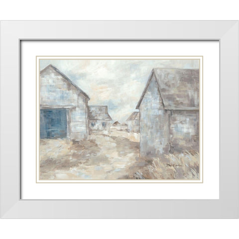 Barn Path White Modern Wood Framed Art Print with Double Matting by Coules, Debi