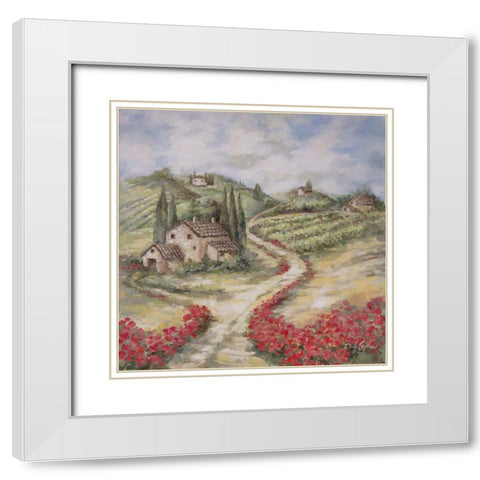 Tuscan Hills White Modern Wood Framed Art Print with Double Matting by Coules, Debi