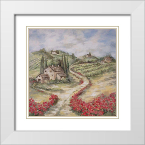 Tuscan Hills White Modern Wood Framed Art Print with Double Matting by Coules, Debi