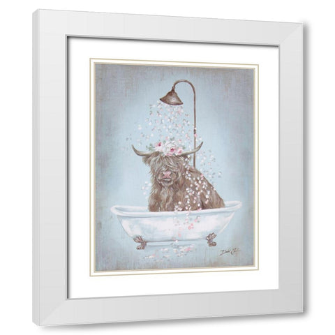 Showering Petals Highland White Modern Wood Framed Art Print with Double Matting by Coules, Debi