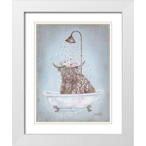 Showering Petals Highland White Modern Wood Framed Art Print with Double Matting by Coules, Debi