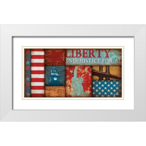 Liberty White Modern Wood Framed Art Print with Double Matting by Dee Dee