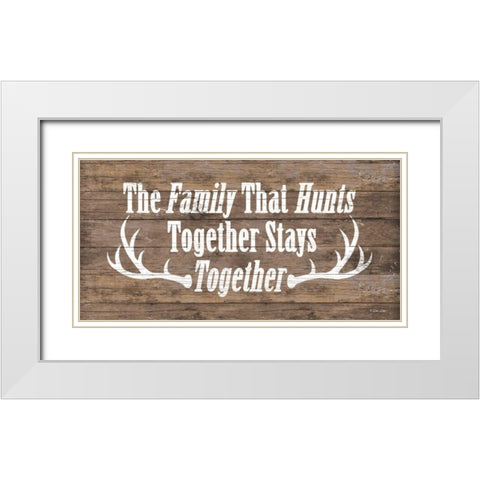 The Family that Hunts White Modern Wood Framed Art Print with Double Matting by Dee Dee