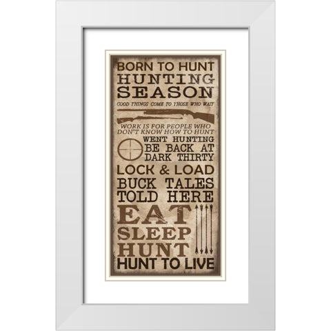 Hunting Season White Modern Wood Framed Art Print with Double Matting by Dee Dee