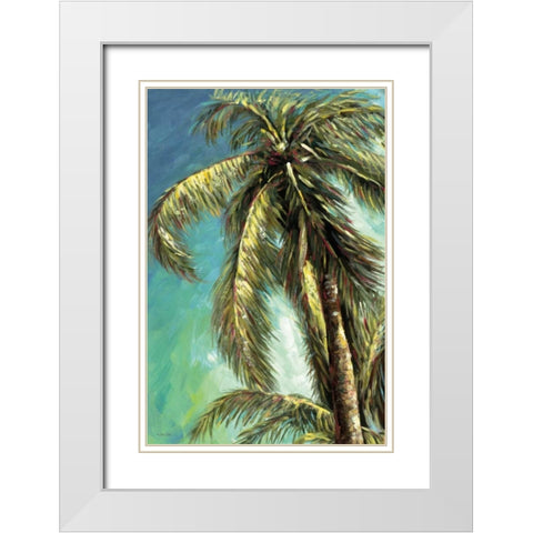 The Coconut Tree I White Modern Wood Framed Art Print with Double Matting by Dee Dee