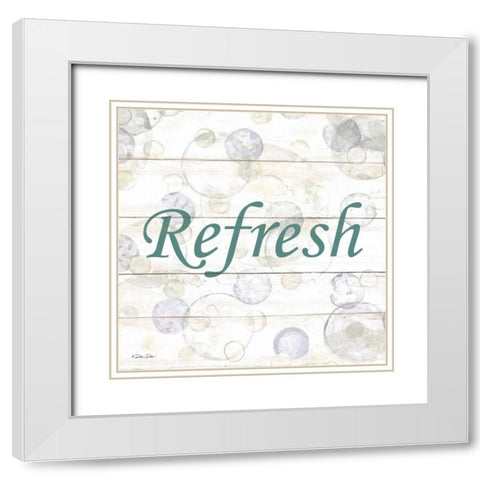 Refresh Bubbles White Modern Wood Framed Art Print with Double Matting by Dee Dee