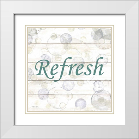Refresh Bubbles White Modern Wood Framed Art Print with Double Matting by Dee Dee
